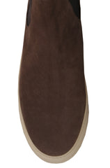 $850 Mandelli Brown Suede Chelsea Boots - (MM814242) - Parent