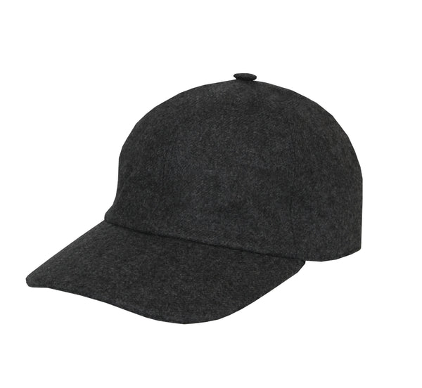 $450 Mandelli Dark Gray Solid Wool Blend Baseball Cap - (MM382510) - Parent