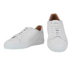 $675 Mandelli White Leather  Sneakers - 11/10 - (MM814245)