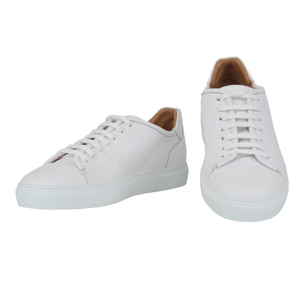 $675 Mandelli White Leather  Sneakers - (MM814245) - Parent