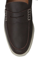 $800 Mandelli Brown Leather Penny Loafers - (MM814243) - Parent