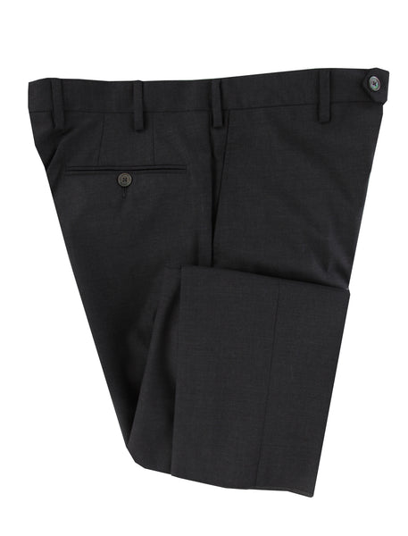 $595 Marco Pescarolo Charcoal Gray Solid Wool Pants - Slim - (MP1113243) - Parent