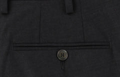 $595 Marco Pescarolo Charcoal Gray Solid Wool Pants - Slim - (MP1113243) - Parent