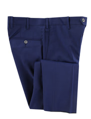 $595 Marco Pescarolo Blue Solid Wool Pants - Slim - 32/48 - (MP1113246)