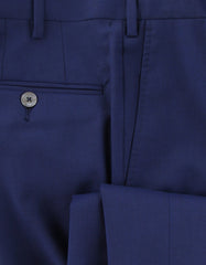 $595 Marco Pescarolo Blue Solid Wool Pants - Slim - (MP1113246) - Parent