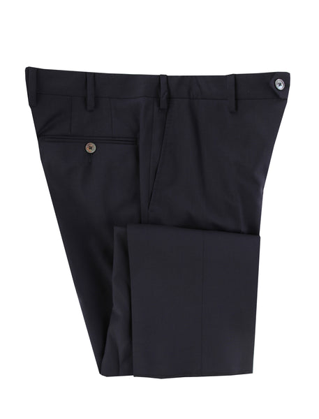 $595 Marco Pescarolo Dark Blue Solid Wool Pants - Slim - (MP1113242) - Parent