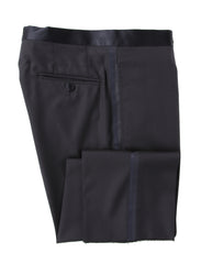 $1200 Principe d'Eleganza Dark Blue Solid Wool Tuxedo Pants - Slim - 30/46 - (PE417242)