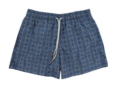 $300 Roda Dark Blue Fancy Swim Shorts - Slim - (RD529241) - Parent