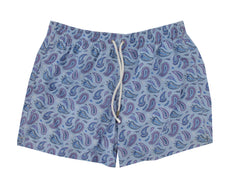 $300 Roda Light Blue Paisley Swim Shorts - Slim - X Large - (RD529244)