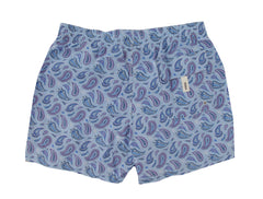 $300 Roda Light Blue Paisley Swim Shorts - Slim - (RD529244) - Parent