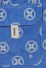 $300 Roda Blue Fancy Swim Shorts - Slim - (RD529243) - Parent