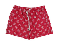 $300 Roda Red Fancy Swim Shorts - Slim - Medium - (RD529246)