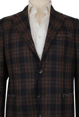 $3125 Sartorio Napoli Brown Wool Blend Plaid Sportcoat - (SA9420242) - Parent