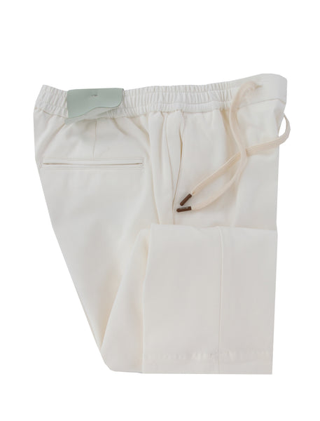 $600 Sartorio Napoli Cream Solid Cotton Blend Pants - Slim - (SA620243) - Parent