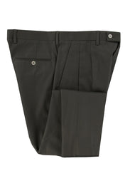 $600 Sartorio Napoli Olive Green Solid Cotton Pants - Slim - (SA619245) - Parent