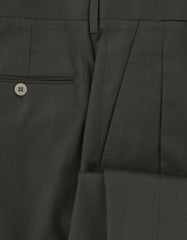 $600 Sartorio Napoli Olive Green Solid Cotton Pants - Slim - (SA619245) - Parent