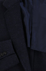 $3425 Sartorio Napoli Dark Blue Wool Blend Solid Coat - (SA9112026) - Parent