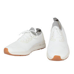 $675 Sartorio Napoli White Cotton Sneakers - 10.5/9.5 - (SA328248)