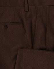 $450 Sartorio Napoli Brown Solid Virgin Wool Pants - Slim - (SA619241) - Parent