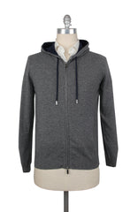 Svevo Parma Gray Cashmere Hooded Sweater - L/52 - (SV75231)