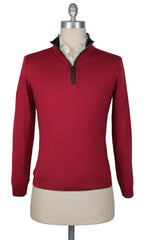 Svevo Parma Red Cashmere Blend 1/4 Zip Sweater - L/52 - (SV823233)