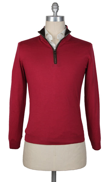 Svevo Parma Red Cashmere Blend 1/4 Zip Sweater - (SV823233) - Parent