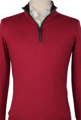 Svevo Parma Red Cashmere Blend 1/4 Zip Sweater - (SV823233) - Parent