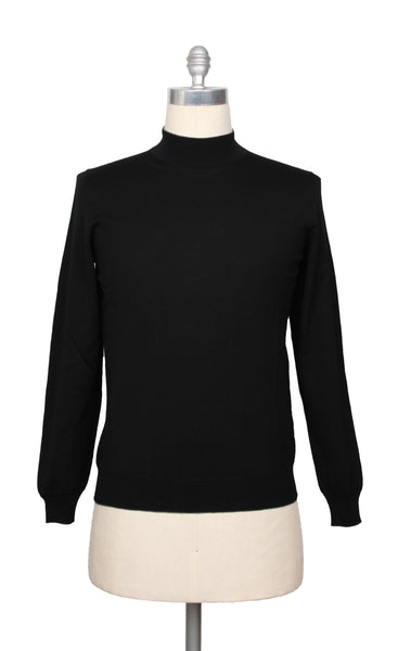 Svevo Parma Black Wool Mock Turtleneck Sweater - (SV1012228) - Parent