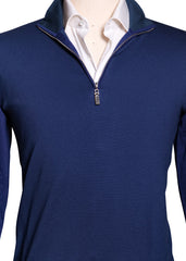 Svevo Parma Blue Wool 1/4 Zip Sweater - (SV110420212) - Parent