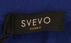 $800 Svevo Parma Blue Silk 1/4 Zip Polo Sweater - (SV2152518) - Parent