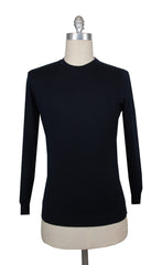 $625 Svevo Parma Dark Blue Cotton Crewneck Sweater - L/52 - (SV215253)