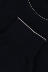 $625 Svevo Parma Dark Blue Cotton Crewneck Sweater - (SV215253) - Parent