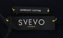 $625 Svevo Parma Dark Blue Cotton Crewneck Sweater - (SV215253) - Parent