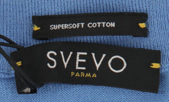 $625 Svevo Parma Blue Cotton Crewneck Sweater - (SV215251) - Parent