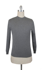 $625 Svevo Parma Gray Cotton Crewneck Sweater - M/50 - (SV215256)