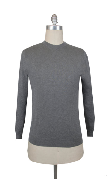 $625 Svevo Parma Gray Cotton Crewneck Sweater - (SV215256) - Parent