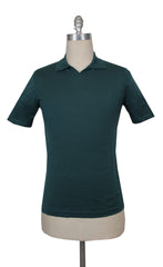 $725 Svevo Parma Green Cotton V-Neck Polo Sweater - (SV2152521) - Parent