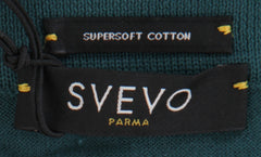 $725 Svevo Parma Green Cotton V-Neck Polo Sweater - (SV2152521) - Parent