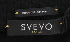 $750 Svevo Parma Black Cotton 1/4 Zip Polo Sweater - (SV2152513) - Parent