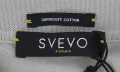 $750 Svevo Parma Light Gray Cotton 1/4 Zip Polo Sweater - (SV2152514) - Parent