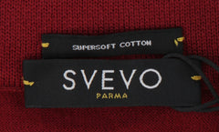 $800 Svevo Parma Red Cotton 1/4 Zip Polo Sweater - (SV2152515) - Parent