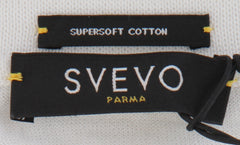 $750 Svevo Parma White Cotton 1/4 Zip Polo Sweater - (SV2152520) - Parent