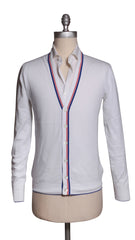 Svevo Parma White Cotton V-Neck Cardigan - M/50 - (SV10620211)