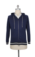 Svevo Parma Navy Blue Cotton Blend Hooded Sweater - L/52 - (SV810233)