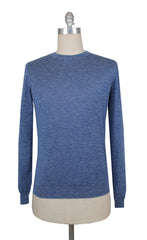 $925 Svevo Parma Blue Silk Blend Crewneck Sweater - L/52 - (SV215254)