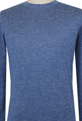 $925 Svevo Parma Blue Silk Blend Crewneck Sweater - (SV215254) - Parent