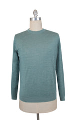 $925 Svevo Parma Green Silk Blend Crewneck Sweater - XL/54 - (SV215255)