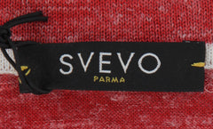 $925 Svevo Parma Red Silk Blend V-Neck Polo Sweater - (SV2152517) - Parent