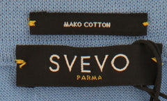 $800 Svevo Parma Blue Cotton 1/4 Zip Polo Sweater - (SV2152511) - Parent