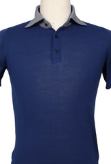 Svevo Parma Navy Blue Solid Cotton Blend Polo - (SV392222) - Parent